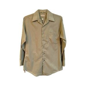 VAN HEUSEN, MENS, FITTED, LONG SLEEVE SHIRT. GREY COLOR. SIZE 15 1/2-32/33